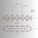 Solaris Cometa linear crystal chandelier CAD drawing with dimensions, elevations and technical specifications