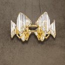 Solaris Mira luxury crystal pendant in 18K gold-plated copper with radial prism crystal design