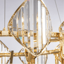 Close-up of Solaris Mitra precision-cut lead-free crystal with gold-plated copper framework