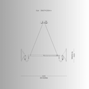 Technical drawing of Solaris Orion chandelier showing Ø85cm diameter and suspension configuration