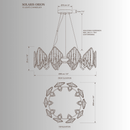 Solaris Orion crystal chandelier CAD drawing, 10-light luxury crystal chandelier, 85cm diameter