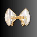 Solaris Vega designer crystal wall lamp with gold-plated frame and precision-cut prism crystals