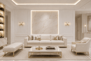 Solaris Vega crystal wall lamps in luxury Paris boutique interior with marble and gold detailing