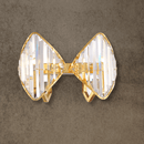 Solaris Vega luxury crystal wall lamp in 18K gold-plated copper with prism-cut crystals, front view