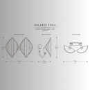Solaris Vega luxury crystal wall lamp CAD drawing, 2-light gold wall sconce, dimensions and elevations