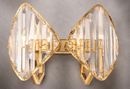 Solaris Vega luxury crystal wall lamp close-up with 18K gold finish and precision-cut crystal prisms