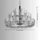 Varella chandelier dimensions showing 150cm diameter and 103cm height for large-scale interior lighting