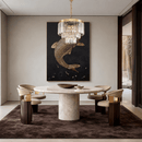 Vendôme Bijou crystal chandelier illuminating a luxury dining or lounge area, ideal for refined boutique settings.