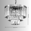 Vendôme Bijou crystal chandelier dimensions, 47 cm tiered Asfour design ideal for bedrooms, foyers.
