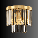 Angled view of the Vendôme Boutique wall sconce with 18K gold frame and Asfour crystals, designed for luxury modern interior.
