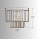 Front view CAD drawing of Vendôme Boutique crystal wall lamp both in metric and imperial.