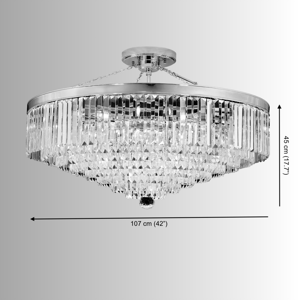 Vendôme Grandeur chandelier dimensions 107 cm wide, handcrafted crystal and gold design by HDLS.