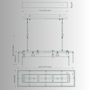 CAD diagram of the Vendôme Prestige (120cm) chandelier detailing size, proportions, and suspension for precise installation planning.