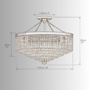 CAD drawing of front view of the Vendôme Royale crystal chandelier with metric and imperial measurements.