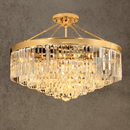 Vendome Royale Crystal Chandelier in 18K gold with Asfour crystals – luxury semi-flush crystal chandelier