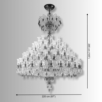 Versailles Le Bleu grand crystal chandelier dimensions 160cm diameter for and atrium installation.