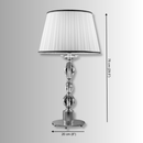 Luxury crystal table lamp dimensions showing 75cm(29.5") height and 20cm(8") base diameter