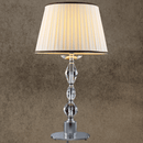 Luxury crystal table lamp handcrafted from lead-free crystal with pleated fabric shade for high-end interiors