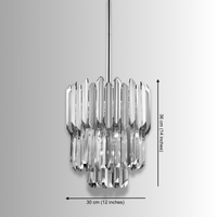 Crystal pendant lighting dimensions showing 30 cm diameter and 36 cm height for kitchen island planning.