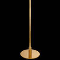 Polished gold-plated stainless steel base and vertical rod detail of luxury crystal floor lamp