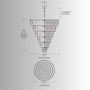 CAD elevation drawing of Zarrin Valerion six-tier luxury crystal chandelier Ø160cm H220cm with dimensions