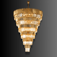 Monumental Zarrin Valerion chandelier with cascading crystal tiers for double-height foyer lighting