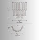 CAD dTechnical drawing showing 36 cm width, 41 cm height, and 18 cm projection for luxury crystal wall light