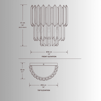 CAD dTechnical drawing showing 36 cm width, 41 cm height, and 18 cm projection for luxury crystal wall light