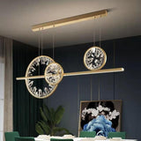 Galactic_Reflections_Pendant by HDLS installed above a dinning table