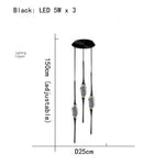 HDLS Lighting Ltd Black 3pcs B QANDEL, NEW Creative Crystal Pendant Light.