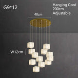 Cubist Marble Luxury Chandelier with geometric marble cubes.