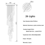 HDLS Lighting Ltd Chandelier 28 lights(Spiral) / NOT dimmable / Cool Light 6000K GOCCE D'ORO, ITALIA DESIGNER CHANDELIER. SKU: HDLS#8JJB5V