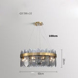 HDLS Lighting Ltd Chandelier 60cm smoky grey Nina contemporary frosted crystal chandelier. SKU: hdls#906N9991