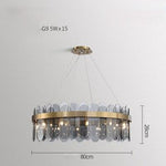 HDLS Lighting Ltd Chandelier 80cm smoky grey Nina contemporary frosted crystal chandelier. SKU: hdls#906N9991