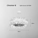 HDLS.Lighting LTD Chandelier Chrome B / warm white Federico, Italian Design Acrylic Ring Light. SKU: HDLS#FED3908