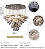 details for the Luxurious floral glass chandelier with premium stainless steel and glass design.