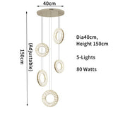 HDLS Lighting Ltd Chandelier D40 H150 5 lights / warm light (3000K) ELEGANT, Crystal Staircase Chandeliers.CODE:CHN#ELEG3231