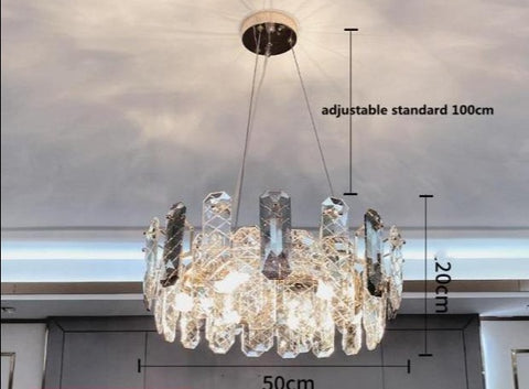 HDLS Lighting Ltd Chandelier D50cm 6 light / neutral light 4500K Abies, elegant designer crystal chandelier. SKU: hdls#722F101