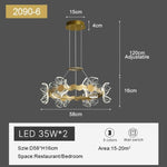HDLS Lighting Ltd Chandelier D58cm / dimmable with remote PAPAVERO, MODERN LED LIGHT CHANDELIER. CODE:CHN#BB313P
