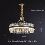 HDLS Lighting Ltd Chandelier D80cm / white light 6500K LUCHI MODERN RECTANGULAR CRYSTAL CHANDELIER. CODE: HDLS#30L41