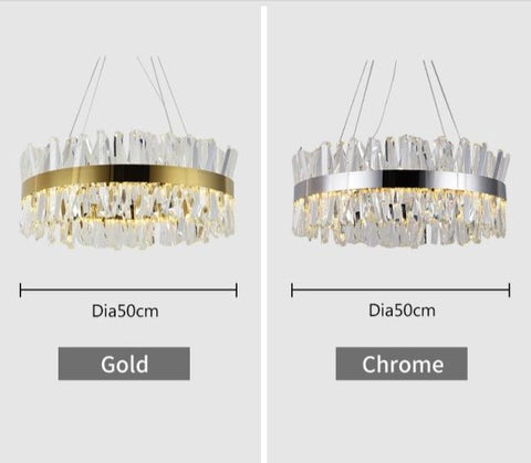 HDLS Lighting Ltd Chandelier Dia 50cm / China / Gold, Warm light TOP QUALITY CHROME, FINEST CRYSTAL CHANDELIER FOR LIVING ROOMS. CODE:CHN#98B44329