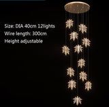 HDLS Lighting Ltd Chandelier Dia40cm 12lights / Dimmable with Remote control FOGLIA DI ACERO, LUXURY MODERN LED LIGHT CHANDELIER. CODE:CHN#8567KL06