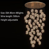 HDLS Lighting Ltd Chandelier Dia80cm 48lights / Dimmable with Remote control FOGLIA DI ACERO, LUXURY MODERN LED LIGHT CHANDELIER. CODE:CHN#8567KL06