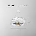 HDLS.Lighting LTD Chandelier Gold M / warm white Federico, Italian Design Acrylic Ring Light. SKU: HDLS#FED3908