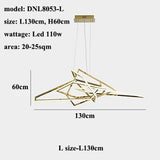 HDLS.Lighting LTD Chandelier L size-L130cm / warm light 3000K Modern Luxury Gold Led Pendant Lights.code: chn#MODE3341