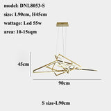 HDLS.Lighting LTD Chandelier S size-L90cm / Phone App Dimmable Modern Luxury Gold Led Pendant Lights.code: chn#MODE3341