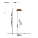 HDLS Lighting Ltd Gold 3pcs B QANDEL, NEW Creative Crystal Pendant Light.