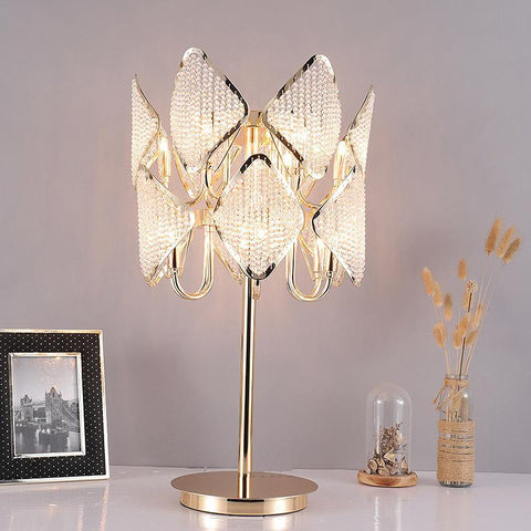 Home Decor Light Store Gold / Warm White Luxury Design Gold Crystal Table Lamp