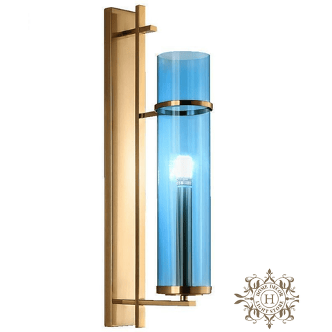 Vintage Design Blue Glass Wall Lamp. Code:wallamp#1362